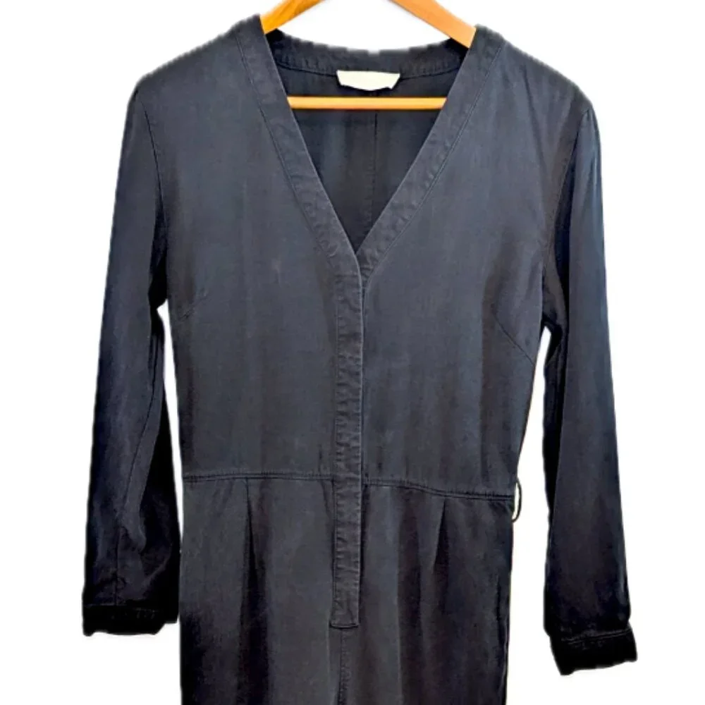 Everlane | The Drape Utility Jumpsuit Solid Black 100% Lyocell | Size 8